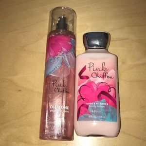 bath and body works pink chiffon set